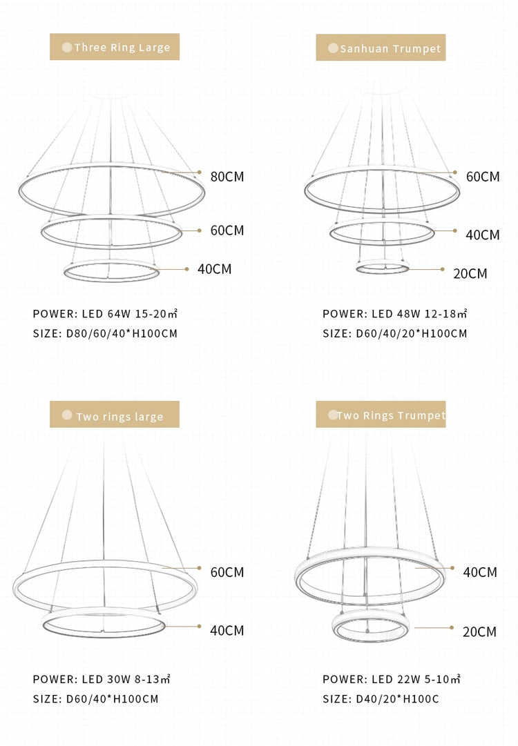 Indoor Modern Circular Ring Chandelier